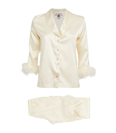 Shop Gilda & Pearl Silk Celeste Pyjama Set In Ivory