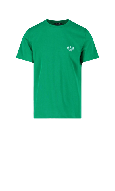Shop Apc A.p.c. Men's Green Cotton T-shirt