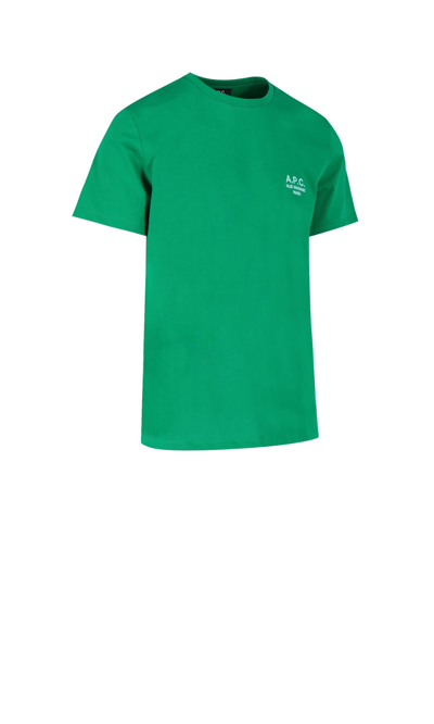 Shop Apc A.p.c. Men's Green Cotton T-shirt