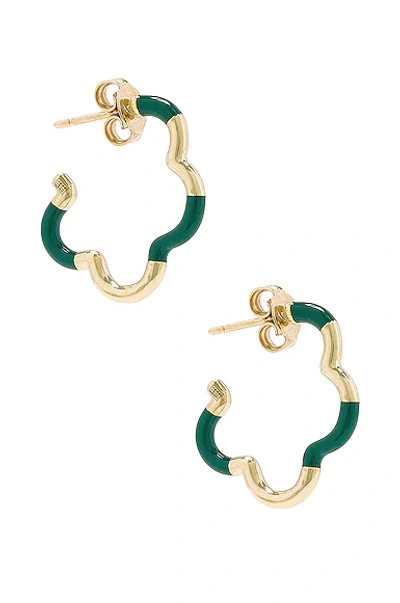 Shop Bea Bongiasca B Mini Earrings In Yellow Gold & Evergreen
