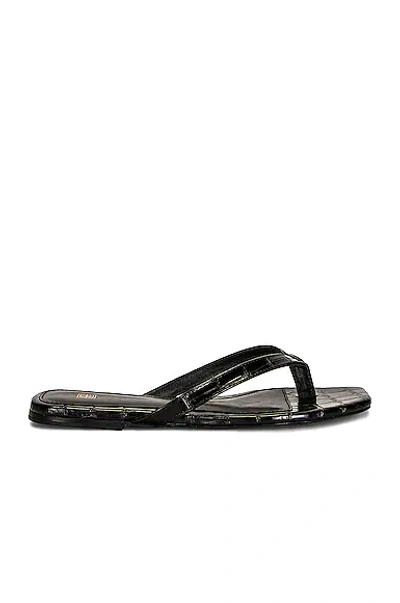Shop Totême The Flip-flop Flat Sandal In Black Croco