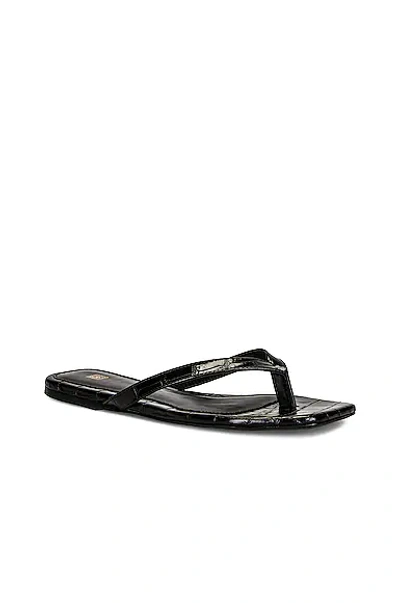 Shop Totême The Flip-flop Flat Sandal In Black Croco