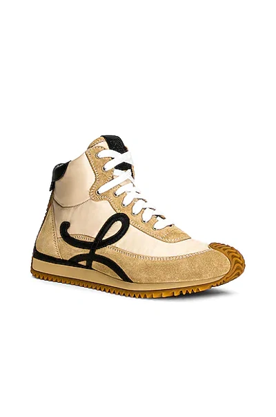 Shop Loewe High Top Flow Runner Sneaker In Gold & Black