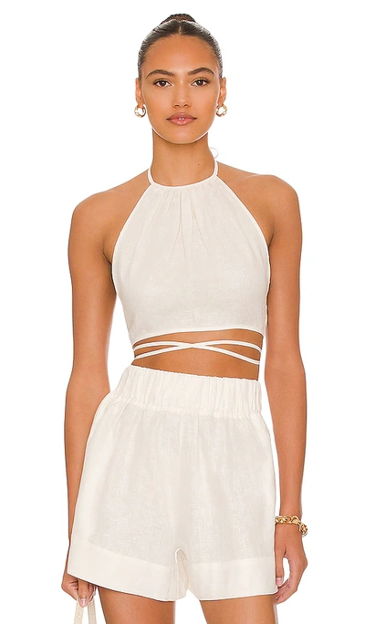 Shop L'academie Comilly Halter Top In White