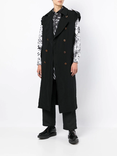Shop Black Comme Des Garçons Sleeveless Trench Coat In Schwarz