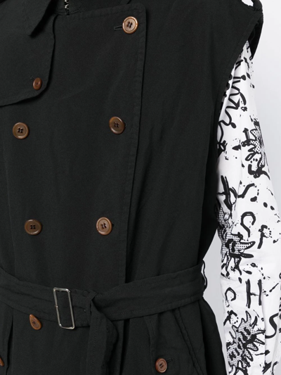 Shop Black Comme Des Garçons Sleeveless Trench Coat In Schwarz
