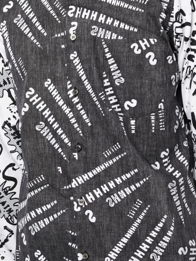 Shop Black Comme Des Garçons Shhh-print Shirt In Schwarz