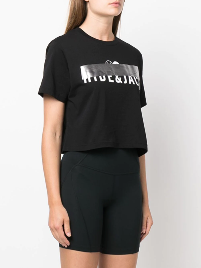 Shop Hide & Jack Logo-print Detail T-shirt In Black