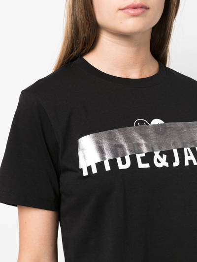Hide & Jack Logo-print Detail T-shirt In Black