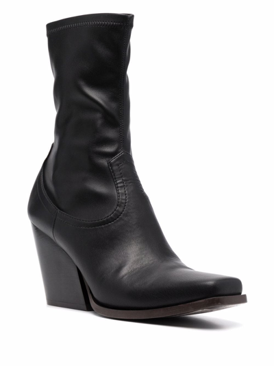 Shop Stella Mccartney Cowboy Stretch 95mm Boots In Black