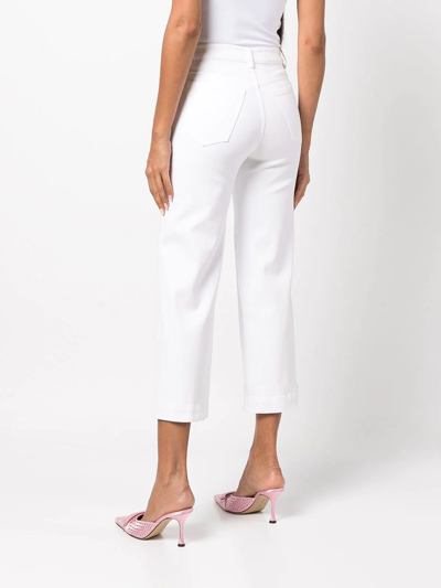 Shop Adam Lippes High-waist Cropped Jeans In White