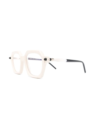 Shop Kuboraum Square-frame Glasses In White