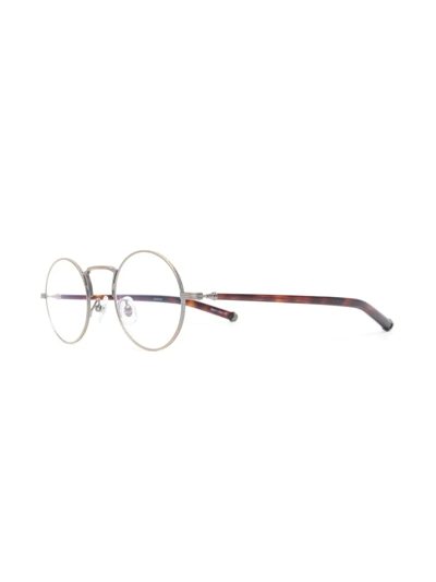 Shop Matsuda Tortoiseshell-effect Round-frame Glasses In Brown