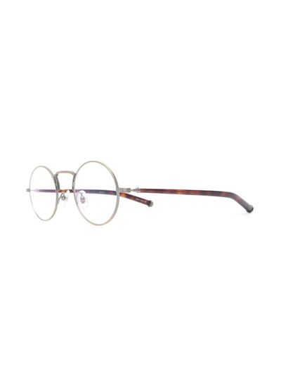 Matsuda Tortoiseshell-effect Round-frame Glasses In Brown