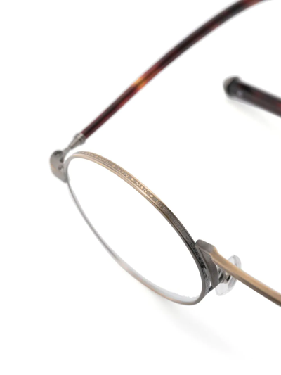 Matsuda Tortoiseshell-effect Round-frame Glasses In Brown
