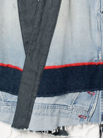 Shop Greg Lauren Patchwork-style Denim Jacket In Blue