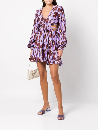 Shop Jonathan Simkhai Floral-print Minidress In Purple