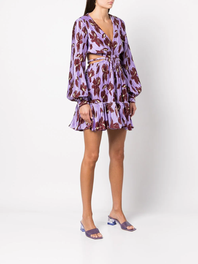 Shop Jonathan Simkhai Floral-print Minidress In Purple