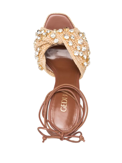 Shop Gedebe Crystal-embellished 150mm Sandals In Nude