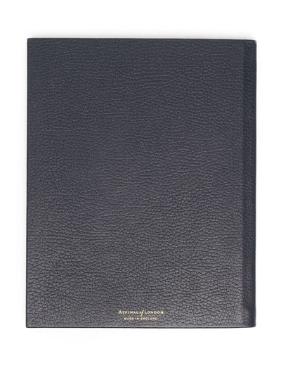 Shop Aspinal Of London 2022-23 Mid-year Leather Diary In Blue