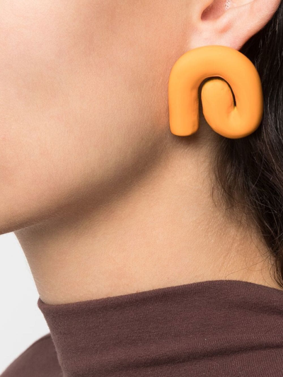 Uncommon Matters Nimbus Lacquered-wood Earrings In Orange