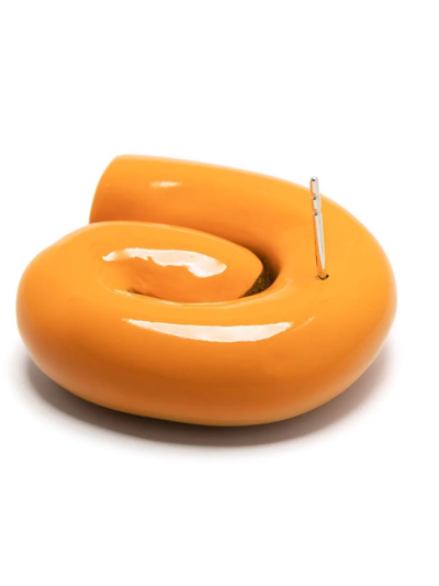 Uncommon Matters Nimbus Lacquered-wood Earrings In Orange
