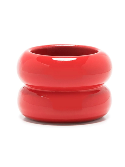 Shop Uncommon Matters Breve Chunky Glazed Ring In Red