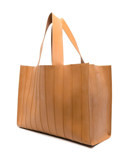 Shop Sunnei Parallelepipedo Panelled Tote Bag In Brown