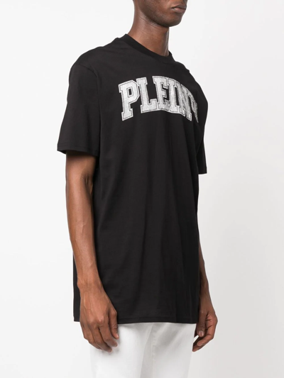Shop Philipp Plein Stones Logo-print T-shirt In Schwarz