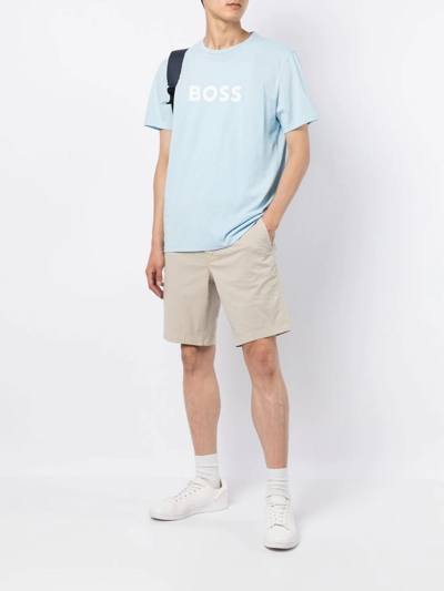 Shop Hugo Boss Straight-leg Shorts In Braun