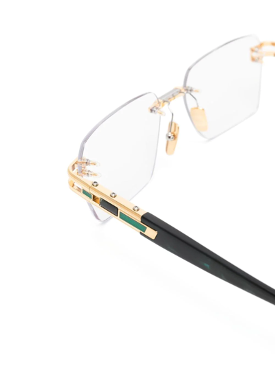 Shop Dita Eyewear Logo Square-frame Glasses In Gold