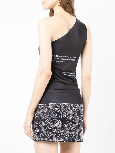 Shop Di Petsa Graphic-print Off-shoulder Dress In Blau