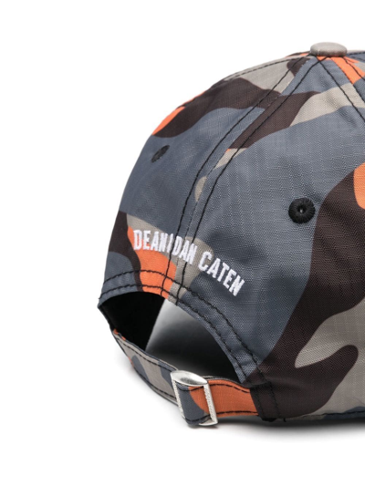 Shop Dsquared2 Camouflage-print Logo Baseball Cap In Grau