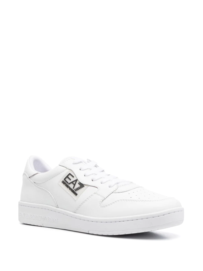 Shop Ea7 Logo-print Lace-up Sneakers In White