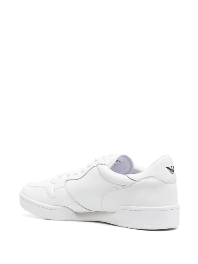 Shop Ea7 Logo-print Lace-up Sneakers In White