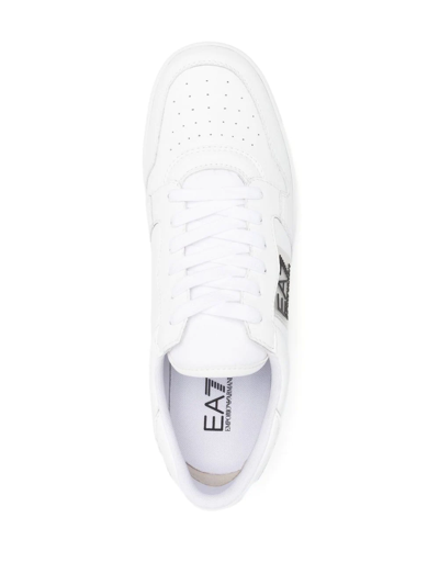 Shop Ea7 Logo-print Lace-up Sneakers In White