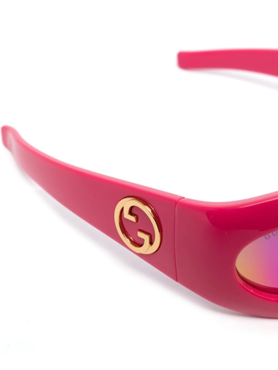 Gucci Square Tinted Sunglasses In Rosa