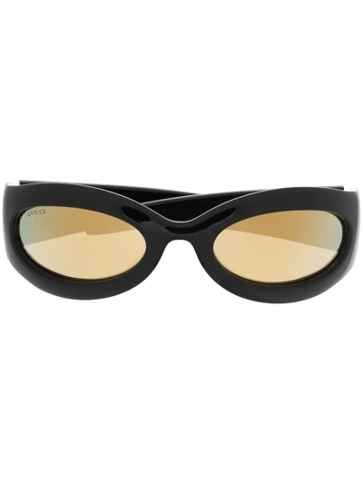 Shop Gucci Square Tinted Sunglasses In Schwarz