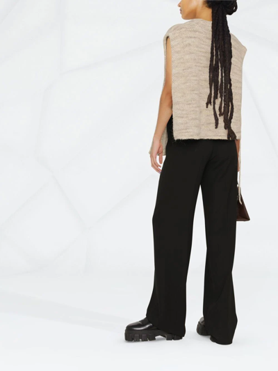 Maison Margiela V-neck Knitted Top In Nude