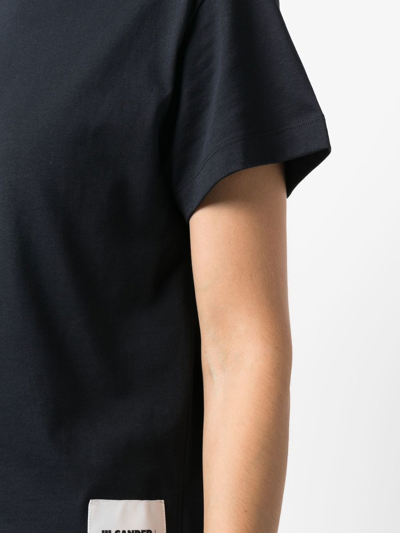 Shop Jil Sander Logo-patch T-shirt (pack Of 3) In Blau