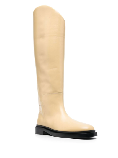 Shop Jil Sander Knee-length Leather Boots In Nude