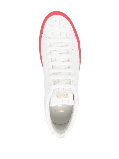 Hide & Jack Tosh Crocodile High-top Sneakers In Weiss