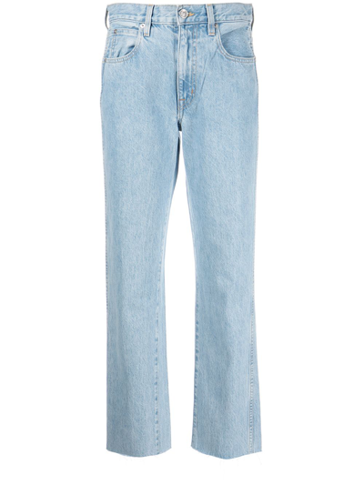 Shop Slvrlake Mid-rise Washed Jeans In Blue