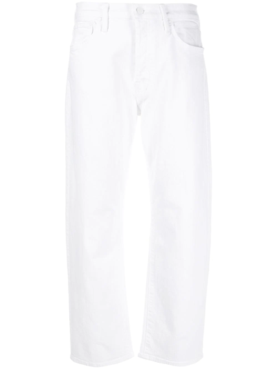 Shop Mother The Ditcher Cropped Jeans In White