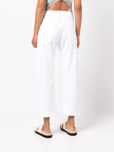 Shop Mother The Ditcher Cropped Jeans In White