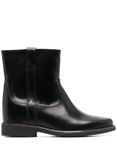 Shop Isabel Marant Susee Leather Ankle Boots In Schwarz