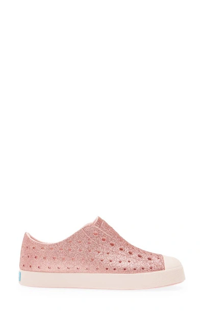 Shop Native Shoes Jefferson Bling Glitter Slip-on Sneaker In Rose Pink Bling/ Dust Pink