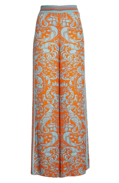 Shop Alice And Olivia Athena Tapestry Print Wide Leg Pants In Forever Yours Sienna