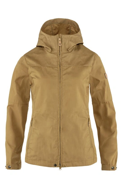 Shop Fjall Raven 'stina' Hooded Water Resistant Jacket In Buckwheat Brown