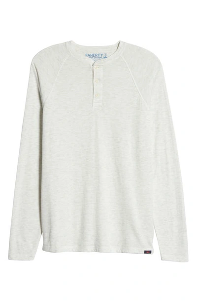 Shop Faherty Cloud Henley In Ivory Heather